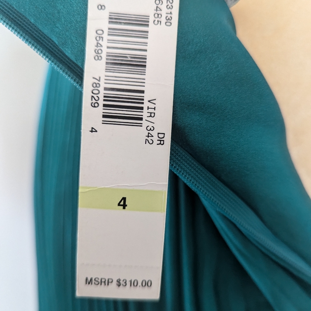 Silk Teal Halter Dress - Picture 7 of 7
